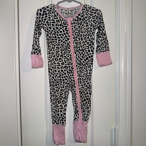 Little Sleepies Snow Leopard Print Bamboo Pajama Footies